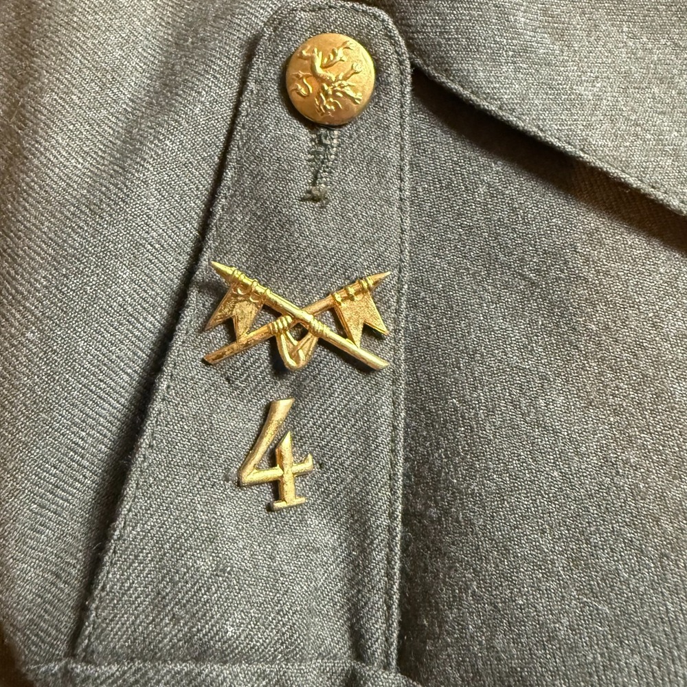 Vintage 1976 Belgian Military Wool Jacket Size 20E 4X Original Insignia - Picture 6 of 16